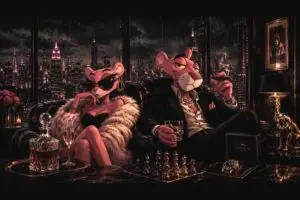 the pink panther — vintage glam canvas print