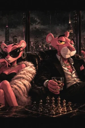 the pink panther — vintage glam canvas print