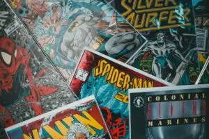 web of legends — marvel comics collage canvas