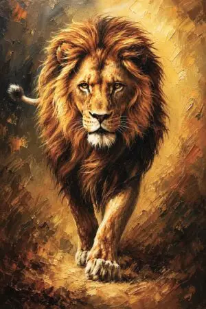 the majestic lion — vintage canvas wall art
